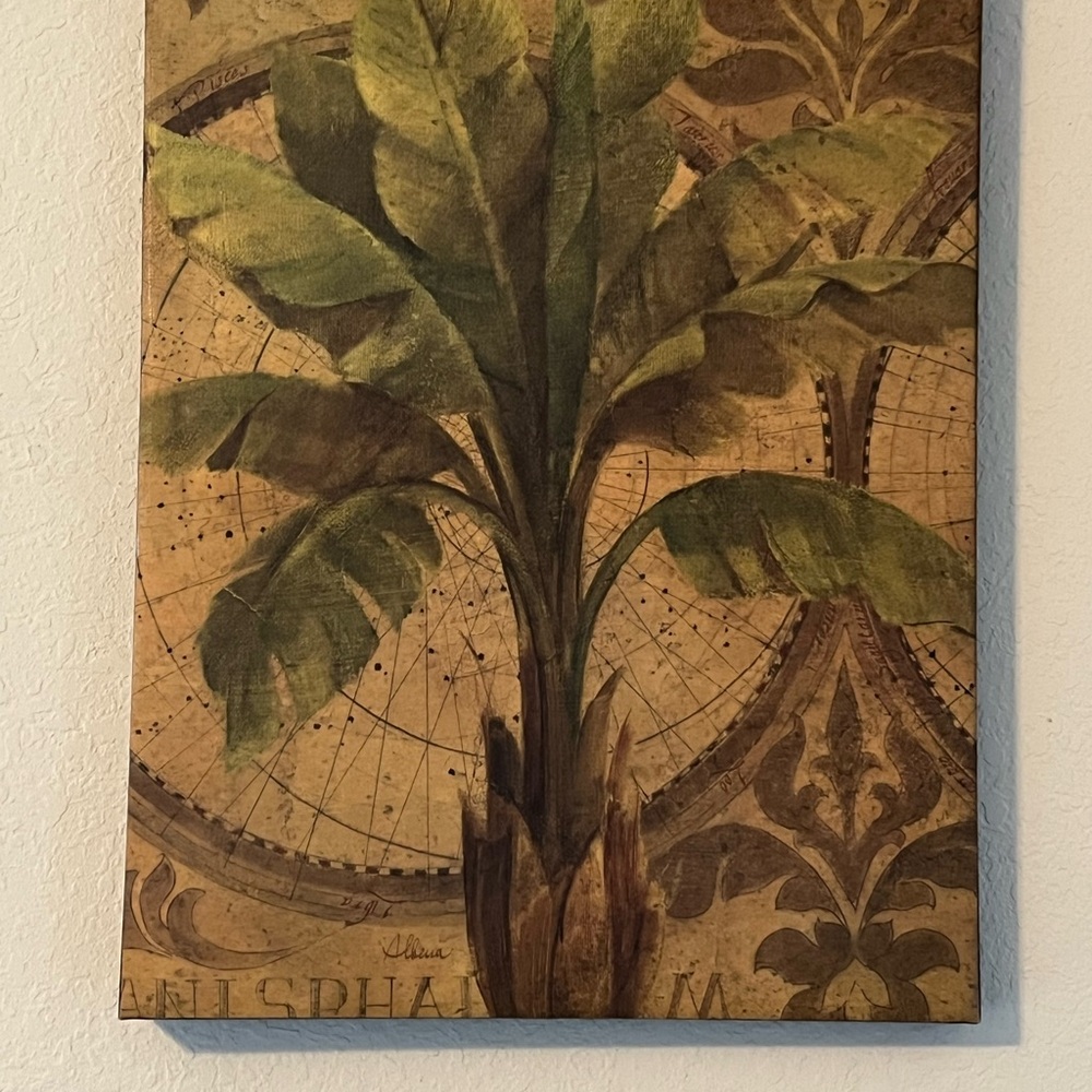 Vintage Botanical Wall Art with Green Leaves